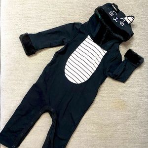 Toddler Black Cat Romper or Costume size 12mo.Unisex